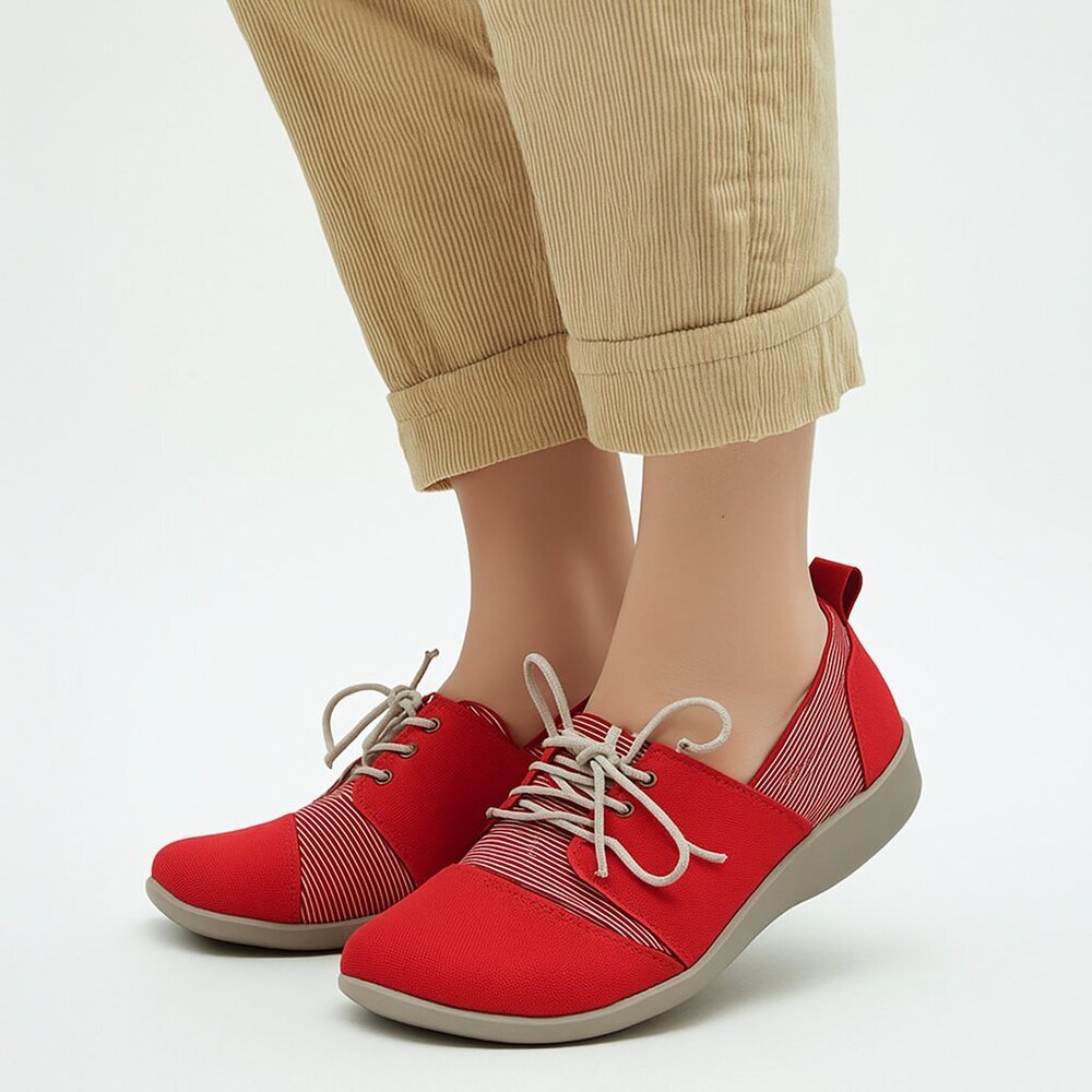 Clarks Women Red Cloudsteppers Lace Up Sneakers Size 9.5 Comfort Casual Walking